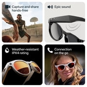 Oakley Meta HSTN, Black, Clear Lenses | Smart AI Glasses, Camera, Audio, Video Recording