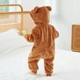 thumbnail image 6 of Odeerbi Infant Boys Girls Animal Dress Up Clothes Flannel Fleece Jumpsuits Winter Thermal Hooded Rompers Infant Cute Bodysuit Long Sleeve Hooded Onesie Infant Clothes Brown, 6 of 9