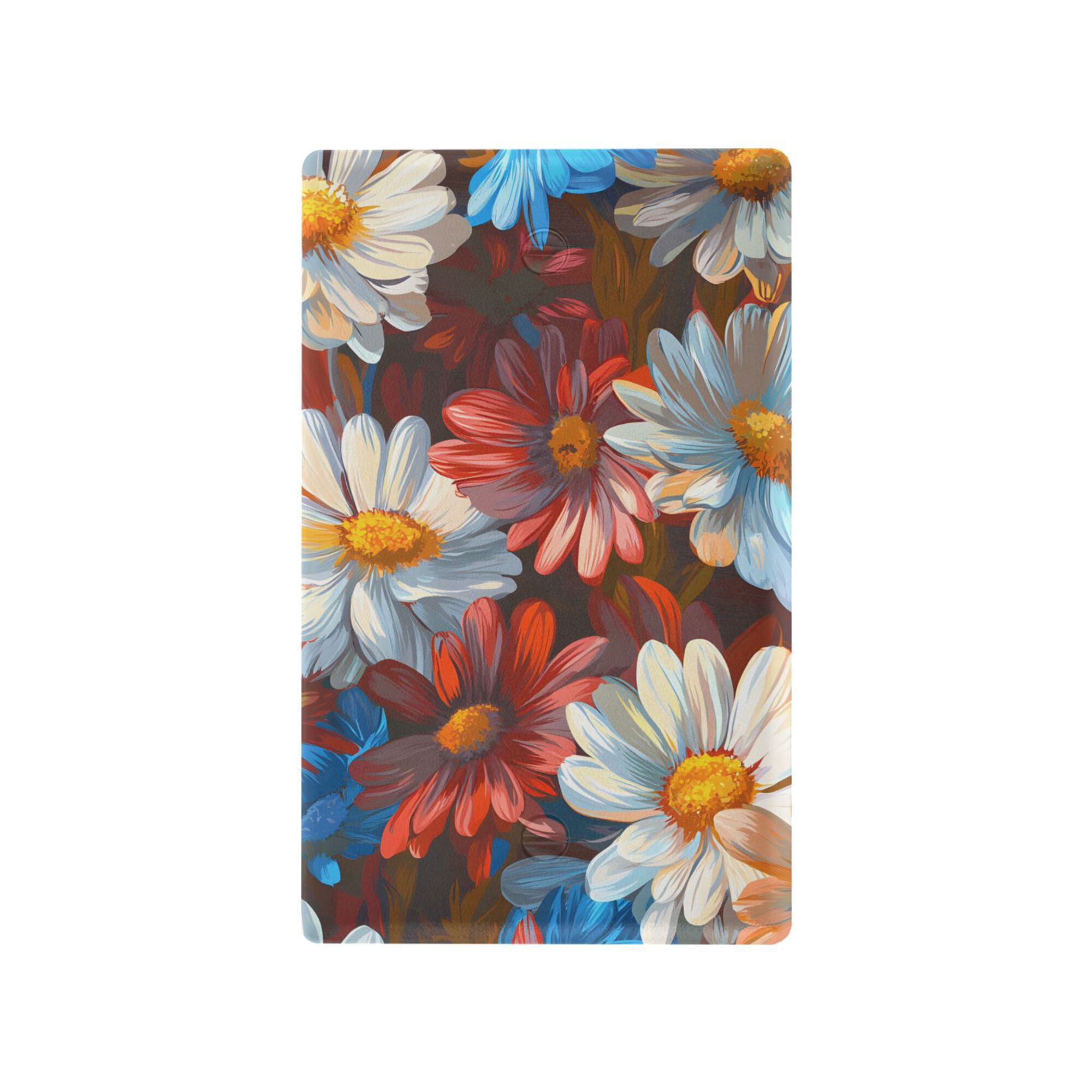 Yayeee Blank Wall Plate Cover 1-Gang 4.5"x2.7" Home Unused Decorative Outlet, Vibrant Floral