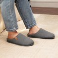 thumbnail image 2 of Zapatillas sin cordones VeraCosy de pana para hombre, espuma viscoelástica, gris 11-12, 2 of 8