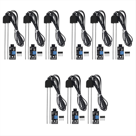 9 Sets Soil Moisture Sensor, with Probe, Module Digital Analog Signal Output for Garden Automatic,9 x Soil Moisture Sensor Modules 9 x Sensor probes,Black
