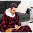thumbnail image 4 of Manta de franela superlarga con mangas para hombre y mujer, Sudadera con capucha, jersey de lana gigante, manta de TV de gran tamaño, invierno, 2023, 4 of 4
