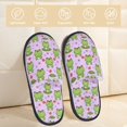 thumbnail image 2 of Fotbe Happy Frogs1 Pattern Women's Fuzzy Slippers Plush Slippers Fluffy Winter House Shoes Indoor and Outdoor-Medium, 2 of 8