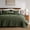 A04-Olive, variant on 100% Cotton King Size Quilt Set, Navy Pre Washed Soft Lightweight Modern Bedspread, Farmhouse Country Rustic Coverlet Textured Like Linen Shabby Chic Gauze Bedding