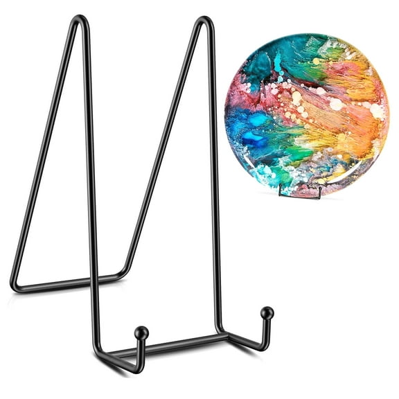 Highcool Plate Stands/Holder for Display, 8 Inch, Large, Metal Frame for Picture, Platter, Book, Photo Easel (2 Pack)