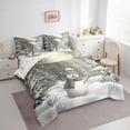 thumbnail image 3 of Homewish Kawaii Snowman 7 Pieces Bedding Comforter Set,Winter Snow Pine Tree Full Bedding Set,Merry Christmas Fitted Sheet Flat Sheet For Girls Kids,Microfiber Bedroom Decor Reversible, 3 of 8