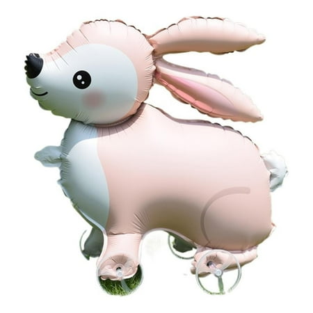 QenASHaing Large Self-Standing Animal Balloon with Wheels, Fun Cartoon Design for Jungle Theme Parties and Kids' Decor