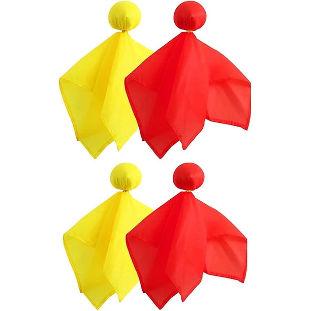 4 piezas de bandera de penalización de fútbol, banderas de desafío de fútbol, bandera de árbitro de fútbol para lanzar, accesorio de fiesta (2 rojos y 2 amarillos)