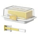 thumbnail image 1 of Plato Mantequilla Hermético Con Caja Almacenamiento Queso Sellado Tapa para Encimera () Blanco, 1 of 9