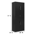thumbnail image 2 of Metal Storage Cabinet, 71" H x 28" W x 16" D Locking Storage Cabinet with Adjustable Shelves and One Drawer, Steel Cabinet for Office, Garage, Home, School, Utility (Black), 2 of 6