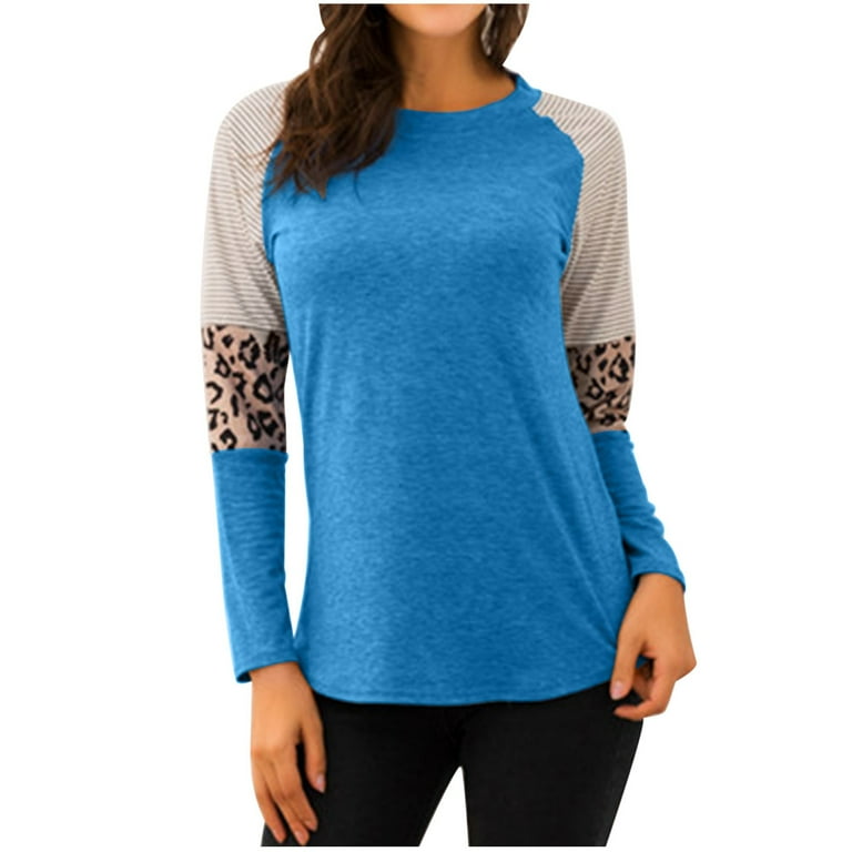 Blue leopard print online sweatshirt