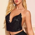thumbnail image 6 of Beach Vacation Clothes for Women Concealment Top Women Top Bodysuit for Tube Compression Packs Camisole with Padded Shelf Bra High Neck Camisole with Lace Trim Bodysuit Clothes Shirts Wo Black XS, 6 of 7