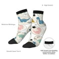 thumbnail image 6 of Rateoe Cute Dinosaurs Pattern Quarter Crew Socks,Toe Seamed Ankle Socks,Cotton Cushioned Breathable Athletic Crew Sports Socks, 6 of 7
