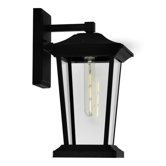 CWI Lighting Leawood 1 Light Farmhouse Metal Outdoor Wall Light in Black