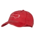 thumbnail image 2 of North Carolina with Map Outline Embroidered Washed Cotton Twill Cap - Red OSFM, 2 of 5