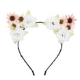 thumbnail image 2 of Diadema de flores, aro de pelo de flores, tocado de oreja bohemio, tocado para lograr más, 2 of 8