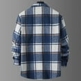 thumbnail image 4 of Aimik Hanes Mens Flannel Shirts Jackets Casual Shackets Button Down Long Sleeve Plaid Shirt Lightweight Jackets with Pockets-Blue S, 4 of 5