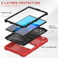thumbnail image 2 of Dteck Case for Samsung Galaxy Tab A7 Lite 2021 8.7 inch SM-T225/T220, Hybrid Rugged Heavy Duty 3 in 1 TPU + PC Combo 3 Layer Shockproof Protective Cover Case with Kickstand -#12 Red/Black, 2 of 8