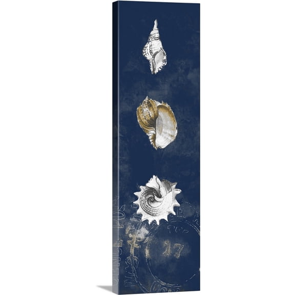 Great BIG Canvas | "Coastal Shells Panel II" Canvas Wall Art - 20x60