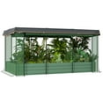 thumbnail image 2 of Outsunny Galvanized Raised Garden Bed with Crop Cage & Shade Cloth, Green, 2 of 9