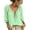 Green, variant on Maplenight Womens Boho Tops V Neck Striped Tie‑Front 3/4 Sleeve Blouses Casual Vacation Tops