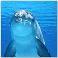 thumbnail image 1 of Picture-Tiles.com: Dolphin Ceramic Tile Wall Mural WAL500525-44L. 32"W x 32"H using (16) 8" x 8" Ceramic Tiles-Satin Finish, 1 of 3