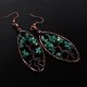 thumbnail image 3 of Pendientes de cristal Oreja de árbol Cuelga para los oí de bronce Multicolor Verde Sunnimix Pendientes, 3 of 8