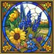thumbnail image 3 of (FZ004) Pintura Cristal Diamante Serie Flores Resina Cuadrada 35*35CM, 3 of 9