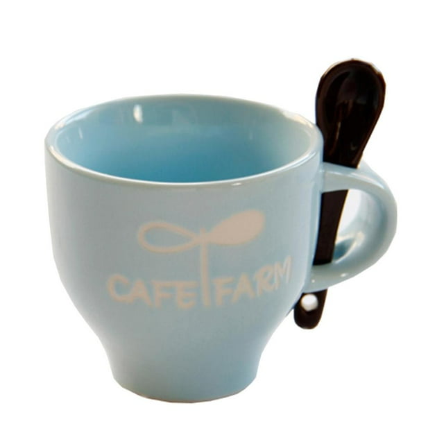 Lavavajillas, Cerámica, Lindo, Letras, Patrón, Café, Leche, Taza, Taza, Azul