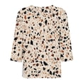 thumbnail image 4 of Womens 3/4 Length Sleeve V Neck Tunic Tops Casual Floral Printed Loose Fit Dressy Blouses for Work Complexion XL, 4 of 5