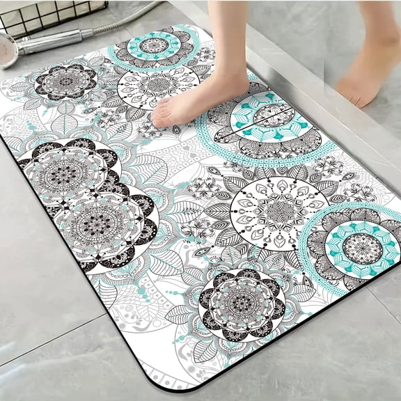 1pc Intricate Mandala Bathroom Rug Bathroom Decor and Accessories- Durable,Anti Slip,And Quick Drying,Suitable For Indoor/outdoor Use - Perfect For Bathrooms,Bedrooms,Kitchens