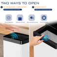 thumbnail image 4 of 13 Gallon Trash Can Kitchen Trash Can with Lid High Capacity Garbage Can Stainless Steel Trash Can Automatic Trash Can Motion Sensor Trash Bin for Kitchen Bedroom Office, White, 4 of 7