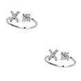 thumbnail image 2 of Minnieouse Anillo abierto con letras mayúsculas, anillos de compromiso elegantes seguros para interiores y exteriores, hogar, viajes, joyería de Letra X 2piezas, 2 of 6