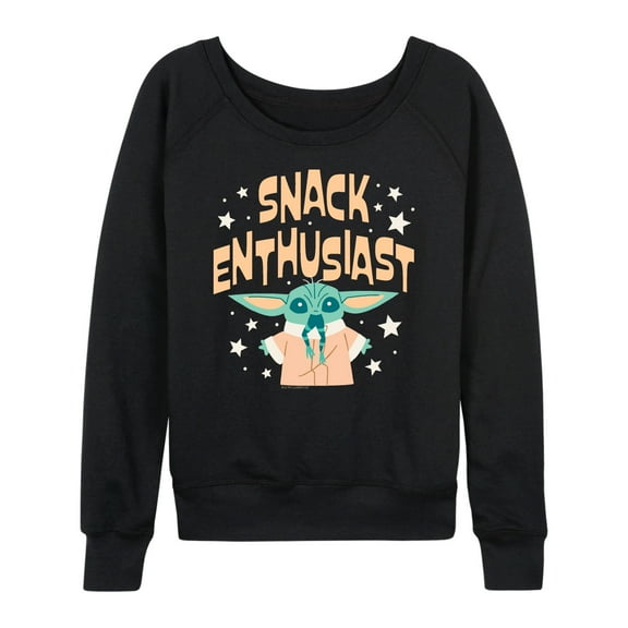 Star Wars - The Mandalorian Snack Enthusiast Grogu  - Wo Men's French Terry Long Sleeve Pullover