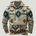 thumbnail image 2 of ZCFZJW Men Hooded Coat Winter Vintage Western Aztec Tribal Graphic Pullover Hoodie Sweatshirts Classic Regular Fit Big and Tall Comfortable Cotton Outwear Tops with Pockets Gray#03 XXXL, 2 of 2