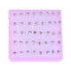 thumbnail image 1 of 20 Pares Aretes Al Por Mayor Con Incrustaciones Diamantes en El Mercado Nocturno Venta Caliente Agujas Hipoalergénicas Plástico en Varias Formas Blancas (2 5 Mm) (empaquetadas en Una Caja Azul), 1 of 8