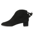 thumbnail image 2 of FSJ Women Fashion Western Tassel Block Low Heel Ankle Boots Side Zipper Booties Closed Toe V Cut Casual Vintage Shoes Size 8 Black, 2 of 4