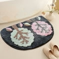 thumbnail image 7 of Yyuenw Bathroom Rugs, Cute Bathroom Carpet Semi-circular Bathroom Floral Bathroom Mat Soft And Water Absorbent Non Slip Bathtub Mat, Home Decor, 7 of 7
