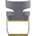 thumbnail image 3 of Meridian Furniture Alexandra Gray Velvet Dining Chair, 3 of 8