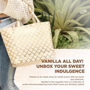 Spa Luxetique Gift Sets for Women - 15 Pcs Vanilla Scent Birthday Gifts Bath Baskets for Her, Luxury Self Care Kits with Tote Bag