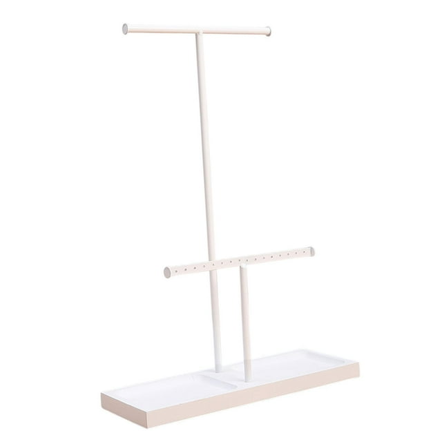 Organizador de joyas, estante de almacenamiento de joyas, base estable, escritorio, multiusos, para joyería. Blanco