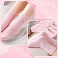 thumbnail image 7 of 5 Pairs Women's Bow Fuzzy Socks Winter Soft Slipper Socks Coquette Stuff Fluffy Thick Spa Home Sleeping, 7 of 7
