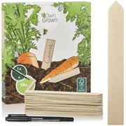 OwnGrown Wooden Arrow Plant Markers - 50 Plant Name Tags with Marker Pen for Gardening and Seedling Labels - Garden Sign and Labels for Plants