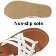 thumbnail image 3 of Ataiwee Women's Flat Slide Sandals - Comfortable Summer T- Strap Slip on Thong Flip Flops., 3 of 6