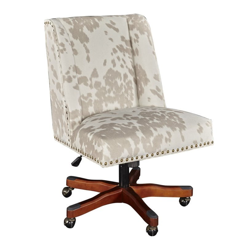Riverbay Furniture Linen Cow Print Office Chair Walmart