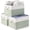 White&Green-3PCS, variant on Medium Canvas Storage Baskets White Grid-3PCS Fabric Organizing Bins