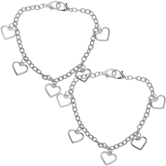 FRCOLOR 2Pcs Girls' Shoe Charms Heart Shoe Pendant Chain for Boots Sneakers Decor Fashionable and Long-lasting Shoe Accessories