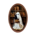 thumbnail image 2 of Vintage Halloween Decor, Spooky Ghost Decor 12 Inch Wooden Wall Art Dark Academia Wall Art with Black Cat Hanging Wall Decor for Library Bookshelf Home Display, 1 Pack, 2 of 8