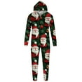 thumbnail image 5 of Odeerbi Christmas Onesie Pajamas for Family Holiday Hooded Sleep Jumpsuit Long Sleeve Family Christmas Pajamas Matching Sets Dad Stripe Print Jumpsuit Sleepwear Xmas PJs Set Multicolor, 5 of 7