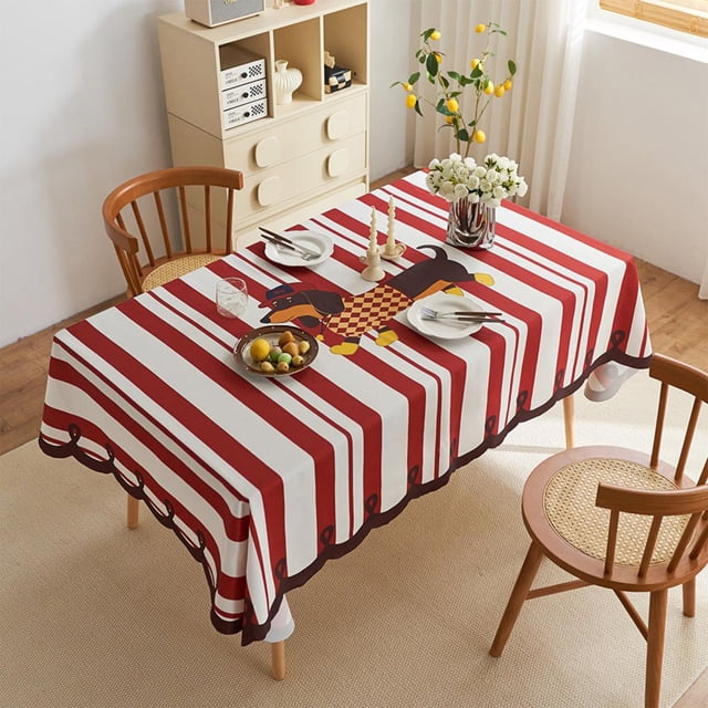 Nappe Rectangulaire 55x39 Pouces, Lavable, Anti-Poussière et Résistante aux Plis, pour Restaurants, Pique-Niques, Repas Intérieurs et Extérieurs, Style Ferme, Tissu Polyester Facile d'Entretien